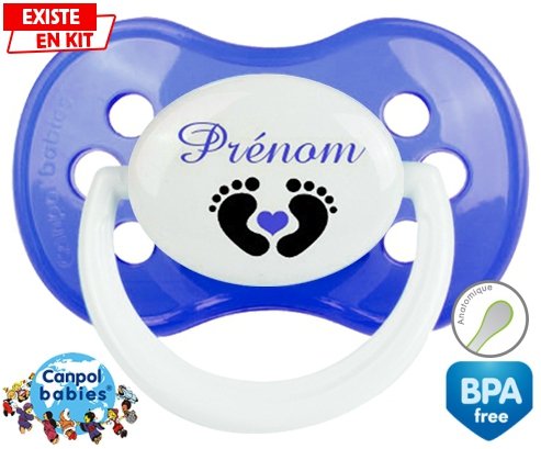 Pied cœur (garçon) + prénom: Sucette Anatomique-su7.fr