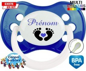 Pied cœur (garçon) + prénom: Sucette Anatomique-su7.fr