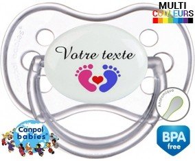 Coeur mixte + prénom: Sucette Anatomique-su7.fr