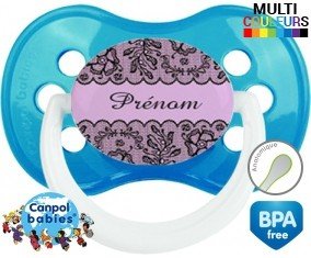 Dentelle + prénom: Sucette Anatomique-su7.fr
