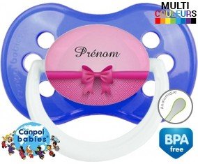 Flot rose + prénom: Sucette Anatomique-su7.fr