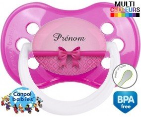 Flot rose + prénom: Sucette Anatomique-su7.fr