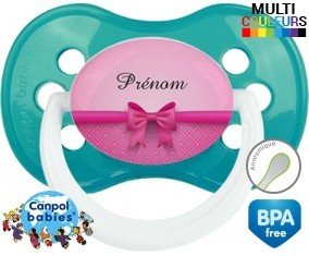 Flot rose + prénom: Sucette Anatomique-su7.fr