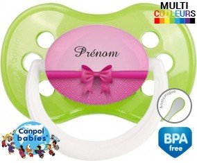 Flot rose + prénom: Sucette Anatomique-su7.fr