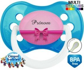 Flot rose + prénom: Sucette Anatomique-su7.fr