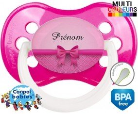 Flot rose + prénom: Sucette Anatomique-su7.fr