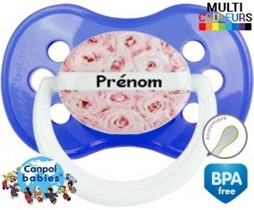 Roses + prénom : Sucette Anatomique personnalisée