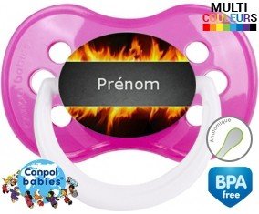 Feu flammes + prénom: Sucette Anatomique-su7.fr