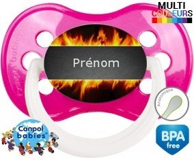 Feu flammes + prénom: Sucette Anatomique-su7.fr