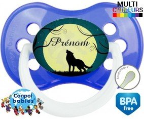 Tetine Loup + prénom embout Anatomique personnalisée