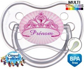 Couronne princesse + prénom: Sucette Anatomique-su7.fr