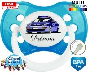Voiture de police style1 + prénom: Sucette Anatomique-su7.fr