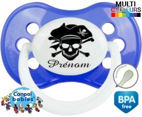 Tetine Pirate style2 + prénom embout Anatomique personnalisée