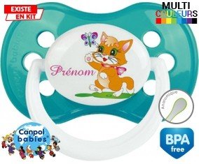 Chat papillon style1 + prénom: Sucette Anatomique-su7.fr