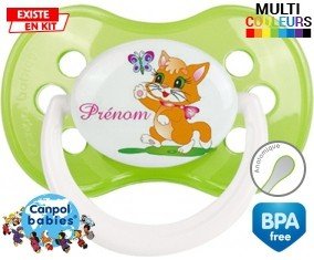 Chat papillon style1 + prénom: Sucette Anatomique-su7.fr