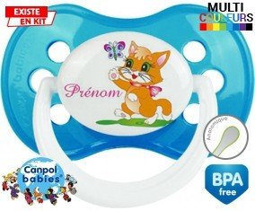 Chat papillon style1 + prénom: Sucette Anatomique-su7.fr