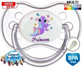 Dragon papillons + prénom: Sucette Anatomique-su7.fr