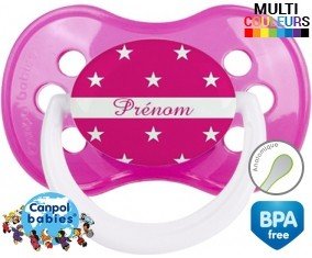 Étoile rose + prénom: Sucette Anatomique-su7.fr