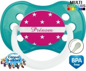 Étoile rose + prénom: Sucette Anatomique-su7.fr