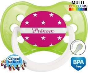 Étoile rose + prénom: Sucette Anatomique-su7.fr