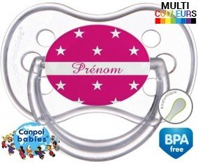 Étoile rose + prénom: Sucette Anatomique-su7.fr