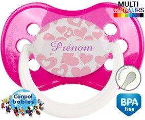Coeur rose + prénom: Sucette Anatomique-su7.fr