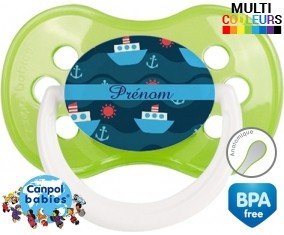 Bateau style2 + prénom: Sucette Anatomique-su7.fr