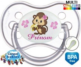 Singe noeud papillon + prénom: Sucette Anatomique-su7.fr