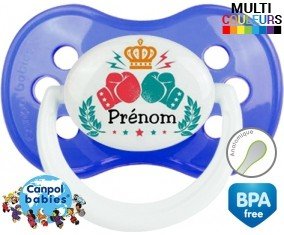 Boxeur + prénom : Tétine Anatomique personnalisée