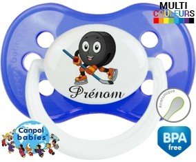 Hockey + prénom : Sucette Anatomique personnalisée
