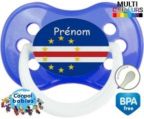 Tetine Drapeau cap vert + prénom embout Anatomique personnalisée