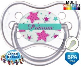 Étoile turquoise + prénom: Sucette Anatomique-su7.fr