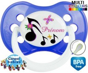 Note de musique + prénom : Sucette Anatomique personnalisée