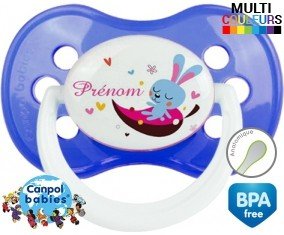 Lapinou + prénom : Sucette Anatomique personnalisée