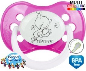 Chat papillon style2 + prénom: Sucette Anatomique-su7.fr