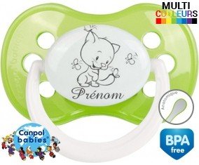 Chat papillon style2 + prénom: Sucette Anatomique-su7.fr