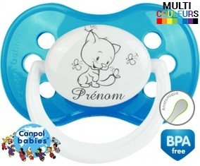 Chat papillon style2 + prénom: Sucette Anatomique-su7.fr
