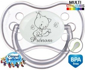 Chat papillon style2 + prénom: Sucette Anatomique-su7.fr