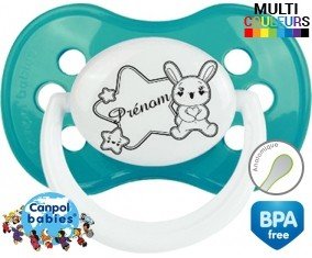 Lapin étoile + prénom: Sucette Anatomique-su7.fr