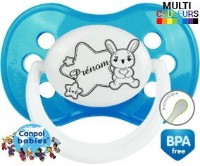 Lapin étoile + prénom: Sucette Anatomique-su7.fr