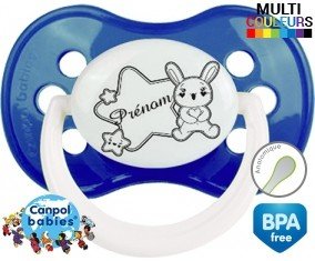 Lapin étoile + prénom: Sucette Anatomique-su7.fr