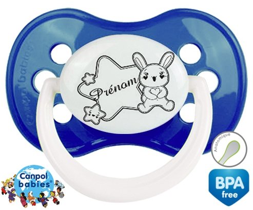 Lapin étoile + prénom: Sucette Anatomique-su7.fr