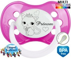 Chat princesse + prénom: Sucette Anatomique-su7.fr