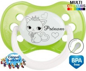 Chat princesse + prénom: Sucette Anatomique-su7.fr