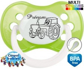 Tracteur + prénom: Sucette Anatomique-su7.fr