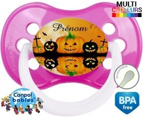 Halloween citrouille + prénom: Sucette Anatomique-su7.fr