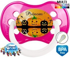 Halloween citrouille + prénom: Sucette Anatomique-su7.fr