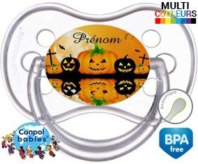 Halloween citrouille + prénom: Sucette Anatomique-su7.fr