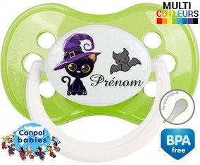 Chat chauve souris + prénom: Sucette Anatomique-su7.fr
