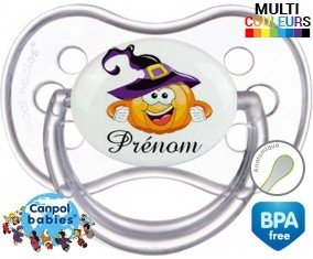 Citrouille chapeau + prénom: Sucette Anatomique-su7.fr
